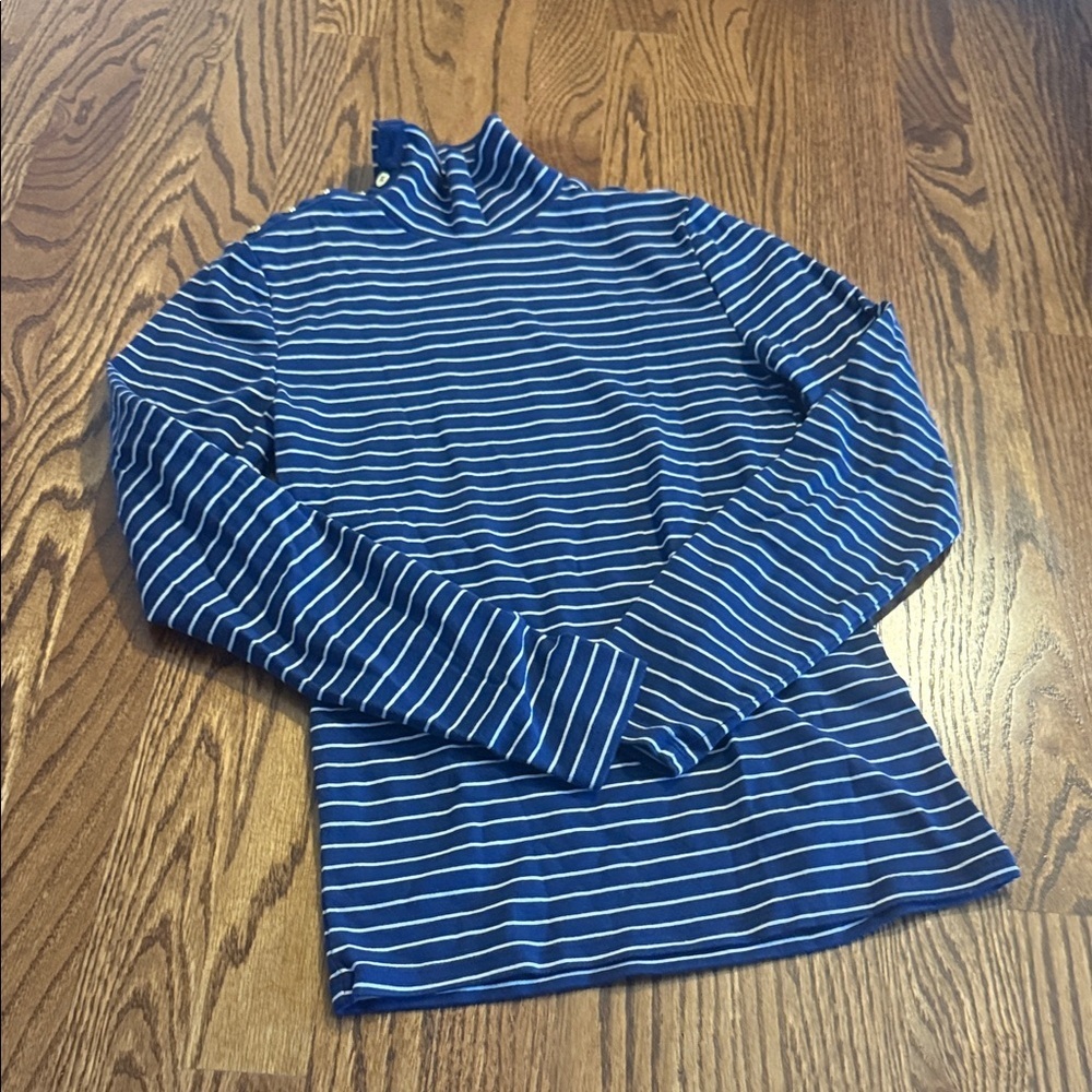 J. Crew Blue and White Striped Top